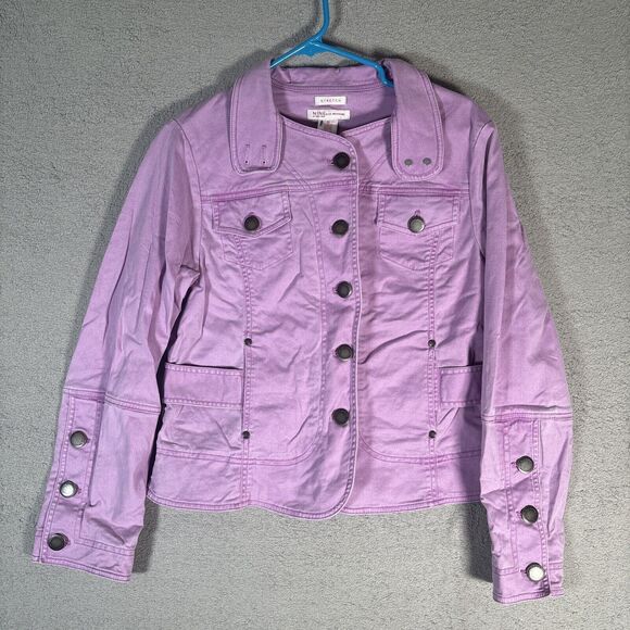 Nine & Co Weekend By Nine West Women’s Size 10 Lavender Denim Jacket Stretch - Picture 1 of 8
